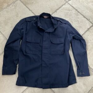 Tru Spec Shirt Mens L Large Blue 2 Pocket Tactical‎ Button Up Long Sleeve